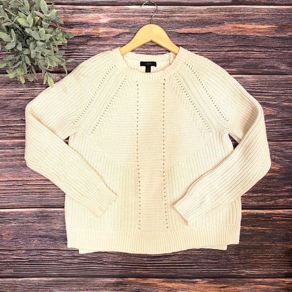 j crew pointelle cable sweater